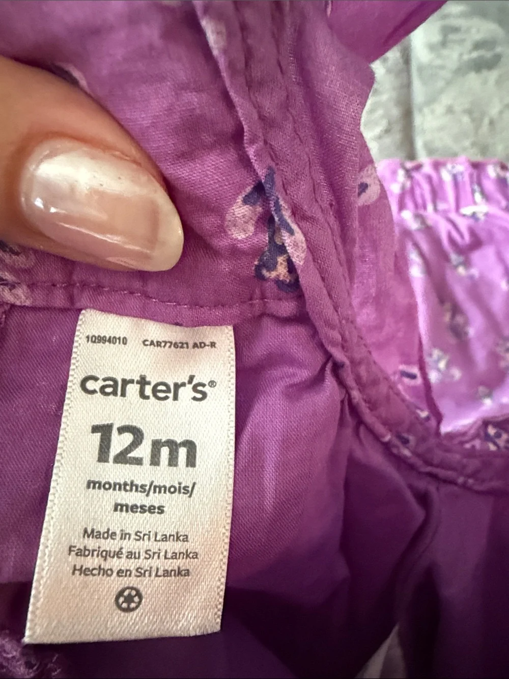 Carter's Purple Floral Tank & Ruffle Shorts Set